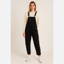 ABRIL Buksedragt i sort denim