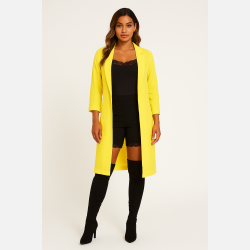 ADEL Lang l�s jakke i gul farve