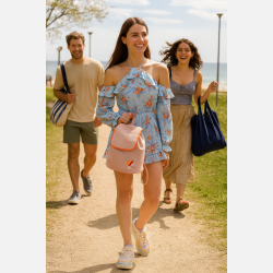 ADELE Sommerlig playsuit med blomsterprint 