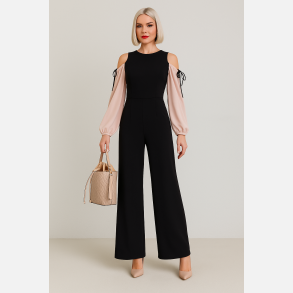 ASOS Open shoulder jumpsuit i sort farve