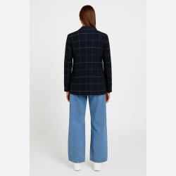 BERTA Klassisk ternet blazer i farve blue night