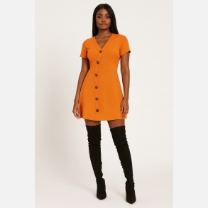 BONI Kort�rmet kjole med knapper