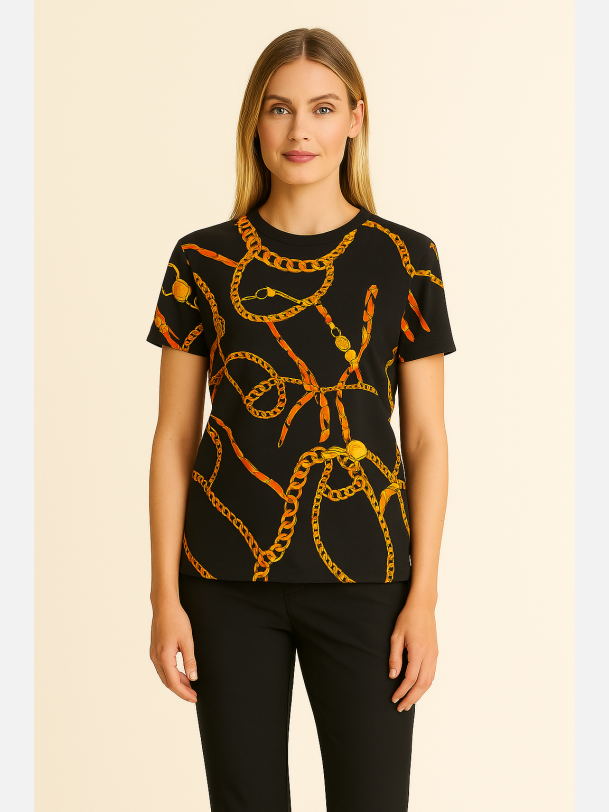 BXULMILLE Sort top med print