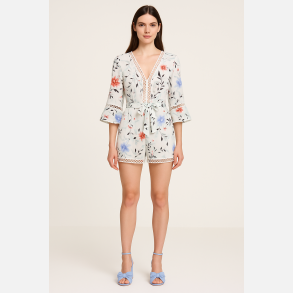 CHIARA Lysebl� playsuit i blomsterprint � Elegant og sommerlig fra Jollyyoung.dk