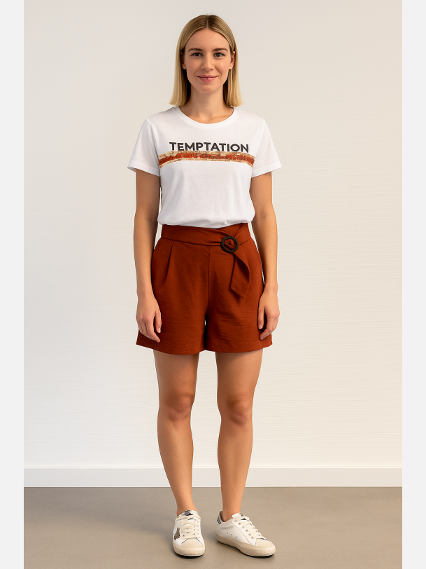 CINDA Hvid t-shirt med pailletter � Casual glimmer fra Jollyyoung.dk