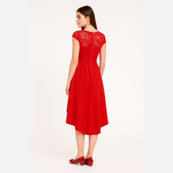 CINDY R�d blondekjole med V-udsk�ring