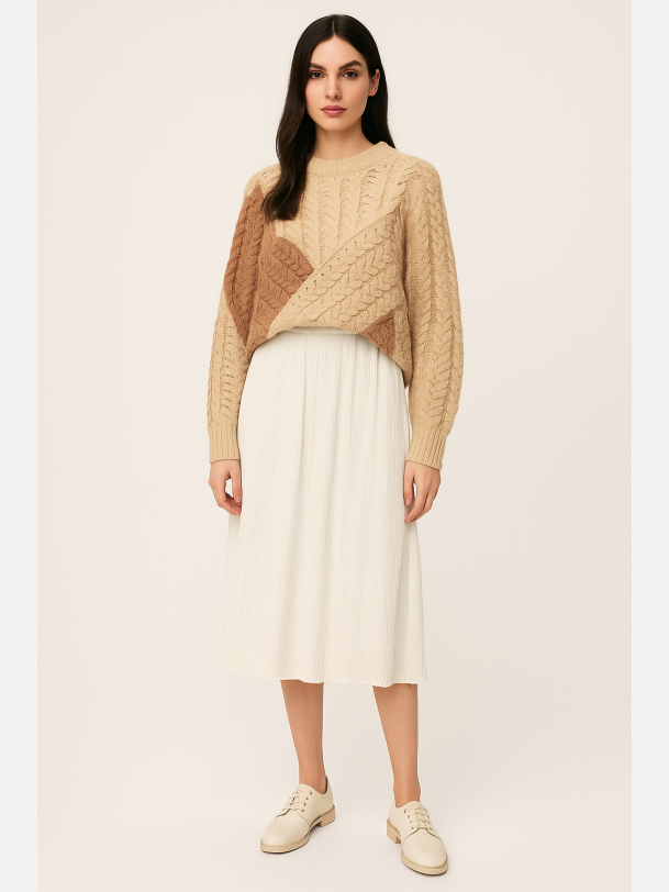 DENISE Hvid plisseret nederdel � Klassisk og feminin stil fra Jollyyoung.dk