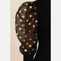 DORIS Sort kort kjole med chiffon puf�rmer