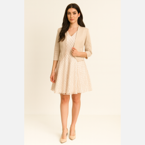 EDE VIP Kort blazer i beige farve