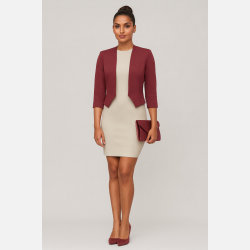 EDE VIP Kort blazer i bordeaux farve