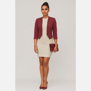 EDE VIP Kort blazer i bordeaux farve