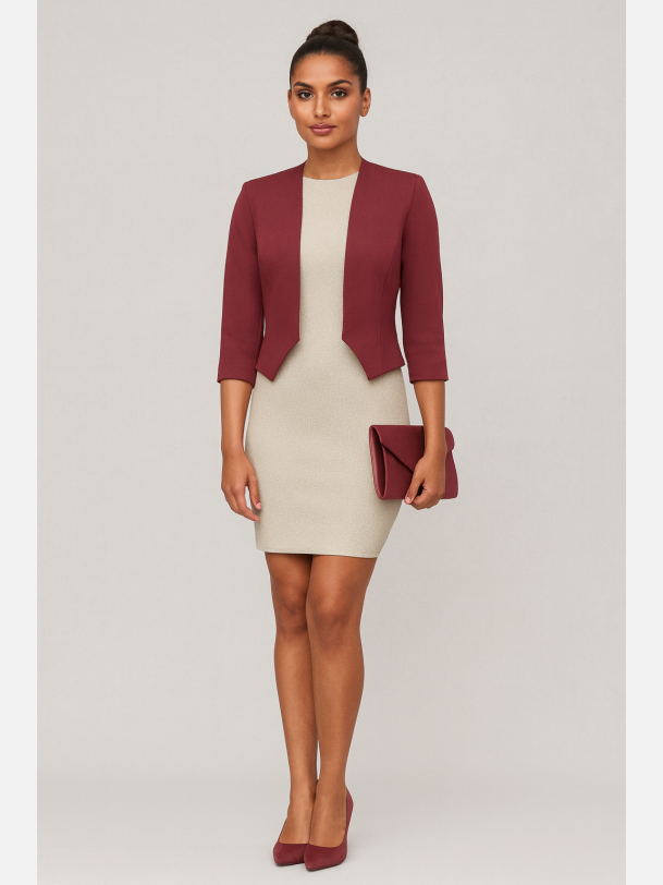 EDE VIP Kort blazer i bordeaux farve