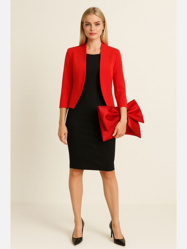 EDE VIP Kort blazer i r�d farve