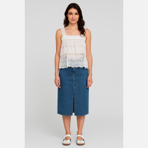 ELENA Hvid top med broderier � Romantisk sommerstil fra Jollyyoung.dk