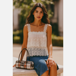 ELENA Hvid top med broderier � Romantisk sommerstil fra Jollyyoung.dk