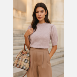 ELISA Strik i rosa farve � Bl�d elegance fra Jollyyoung.dk