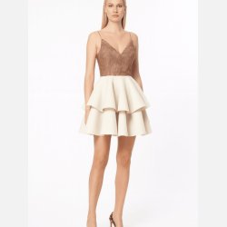 EMO kjole med blondeoverdel og nederdel i eksklusivt scuba materiale