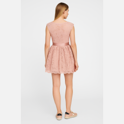 ESTERA Kort rosa blondekjole med sl�jfe � Feminin fra Jollyyoung.dk