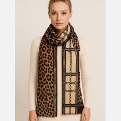 Eksklusivt MOSA t�rkl�de med leopardprint og gyldne k�dedetaljer