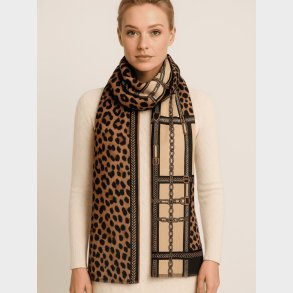 Eksklusivt MOSA t�rkl�de med leopardprint og gyldne k�dedetaljer