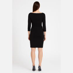 FERY Sort midi kjole med taljeb�nd � Klassisk og elegant fra Jollyyoung.dk