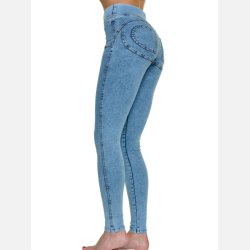 FREYA PANTS Denim � Push-up denim bukser med stretch fra Jollyyoung.dk