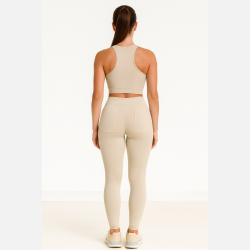 FREYA PANTS Original Beige � Push-up leggings med shaping effekt fra Jollyyoung.dk