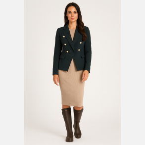 GALIO Gr�n habitjakke med guld knapper