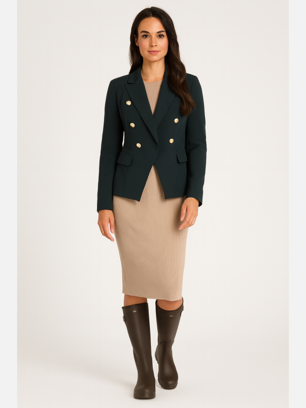 GALIO Gr�n habitjakke med guld knapper