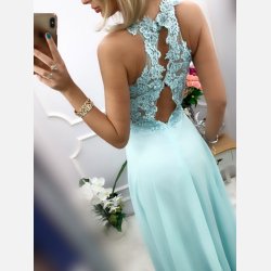 GATTI Lang kjole i mint farve med sten og broderier