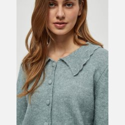 GEA Kort cardigan i bl� melange farve � Bl�d og feminin fra Jollyyoung.dk
