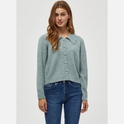 GEA Kort cardigan i bl� melange farve � Bl�d og feminin fra Jollyyoung.dk