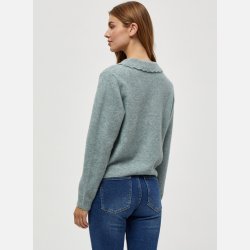 GEA Kort cardigan i bl� melange farve � Bl�d og feminin fra Jollyyoung.dk