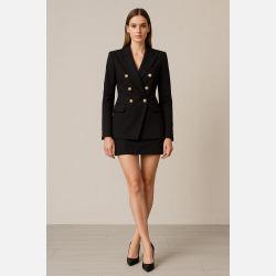 GOYA Sort habitjakke med guld knapper