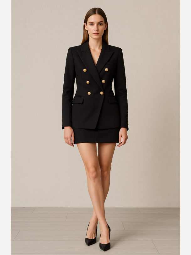 GOYA Sort habitjakke med guld knapper