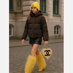 HADI ribstrikket hue i gul farve med ikonisk hashtag-detalje