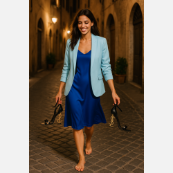 JOBIS Klassisk blazer i bl� farve 