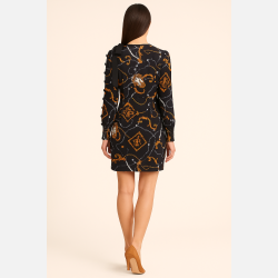 LOULU Sort m�nstret kjole