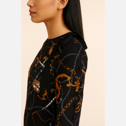 LOULU Sort m�nstret kjole