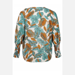 LONDYN Plus size skjorte i bladprint � farverig og let fra Jollyyoung.dk