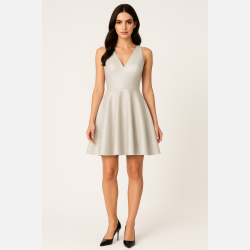 MISSI Kort shiny kjole i gr�/s�lv farve