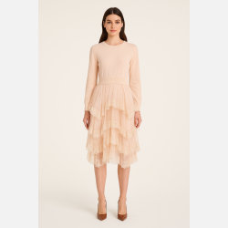 NOLI Beige kjole med blonder og fl�selag � Romantisk og elegant fra Jollyyoung.dk