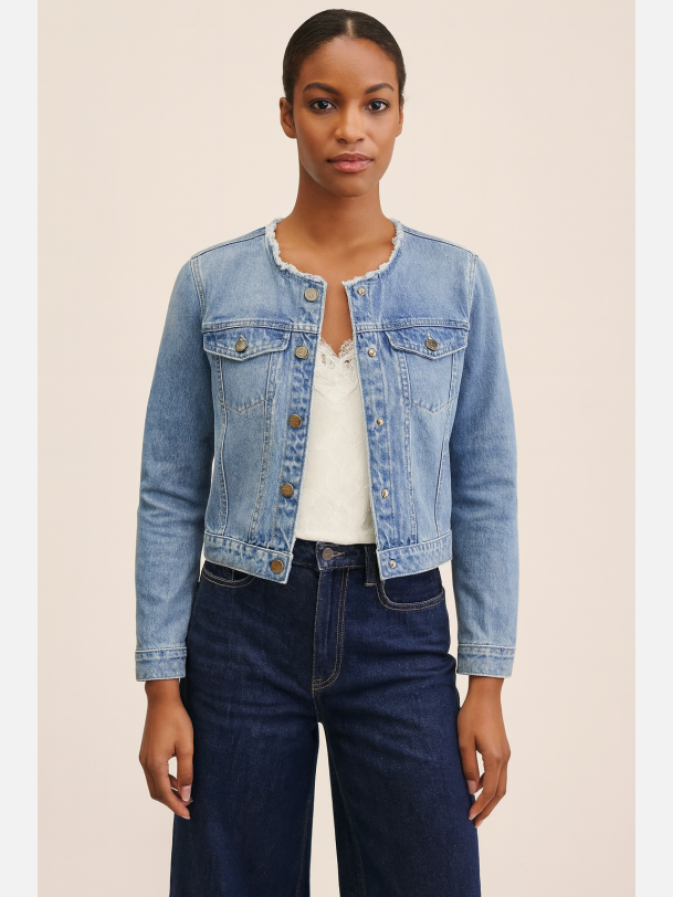 OLIVIA Jeans jakke i klassisk bl� denim