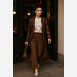 PIEW Satin bluse i beige farve