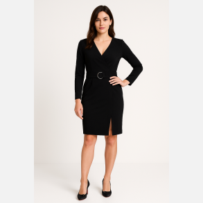 RITA Sort midi kjole � tidl�s elegance fra Jollyyoung.dk