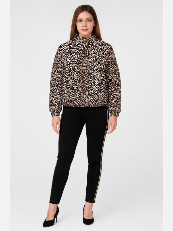ROJA Vinterjakke i animal print med h�j krave