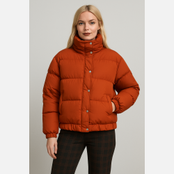 ROMA Vinterjakke i rust farve med h�j krave