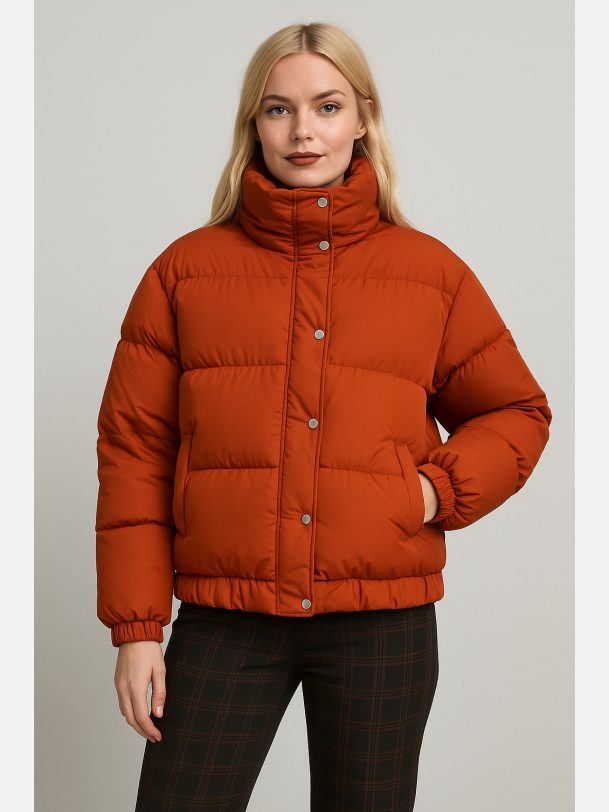 ROMA Vinterjakke i rust farve med h�j krave
