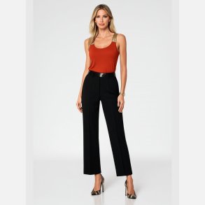 SAGE 2 elegant �rmel�s top med brede guldstropper