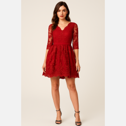 SONIA Vinkjole med mesh og broderier